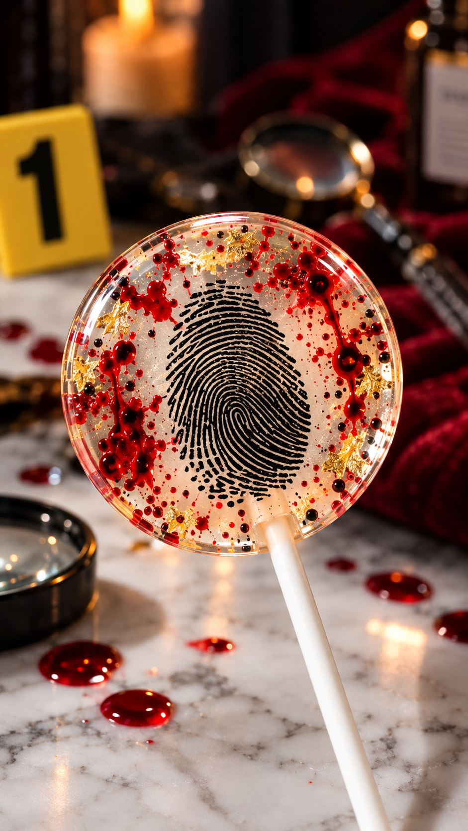 Halloween Lollipops | Crime Scene Halloween Party Favors | Murder Mystery Candy & Spooky Treats