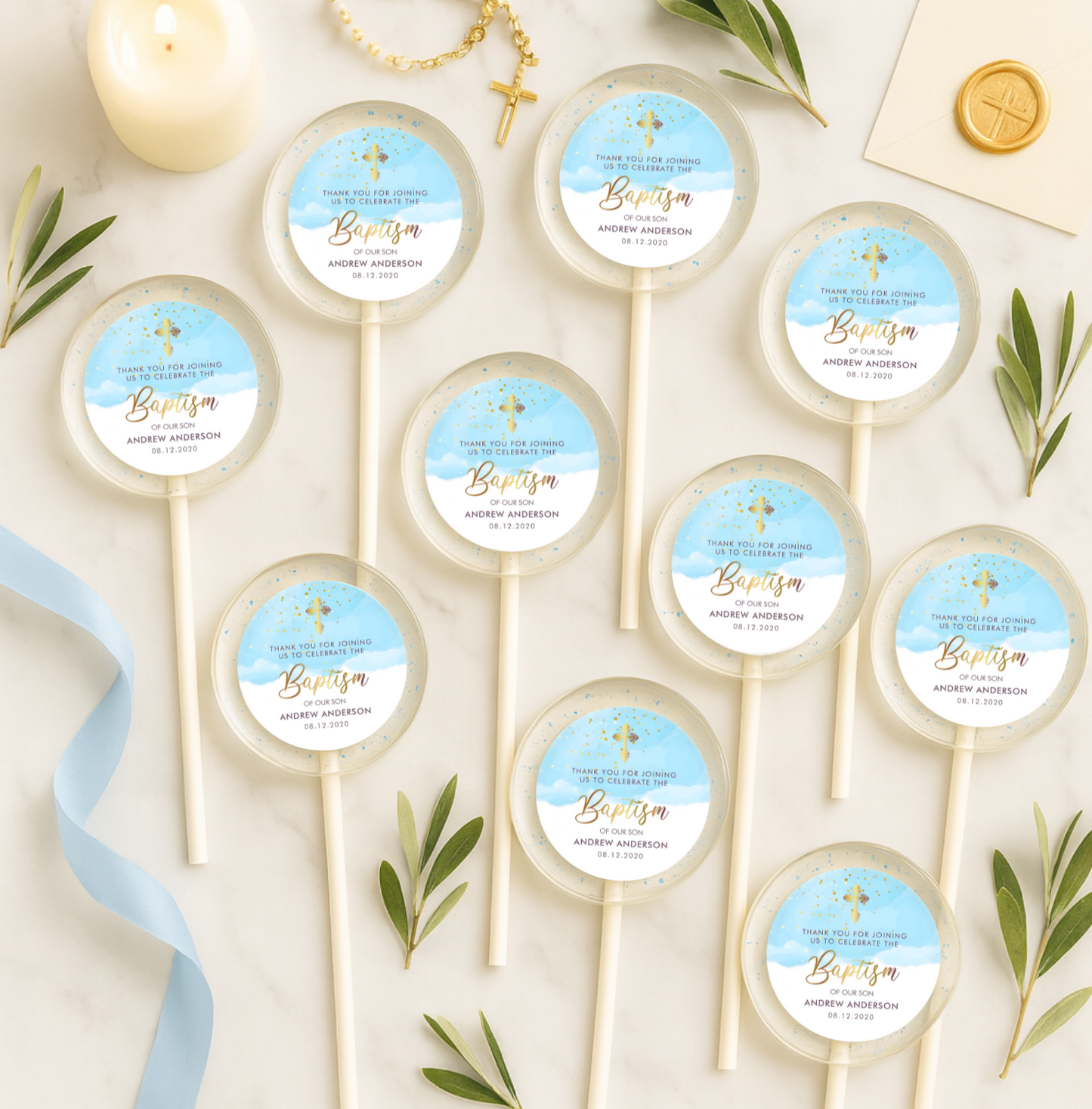 Baptism Lollipops - Christening Lollipops
