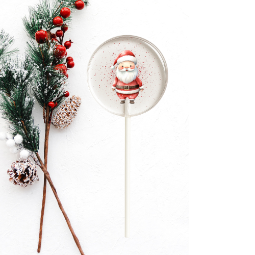 Santa Christmas lollipop handmade clear candy