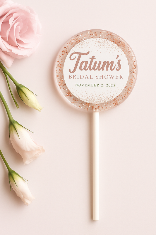 Bridal Shower Lollipops – Custom Rose Gold Wedding Favors