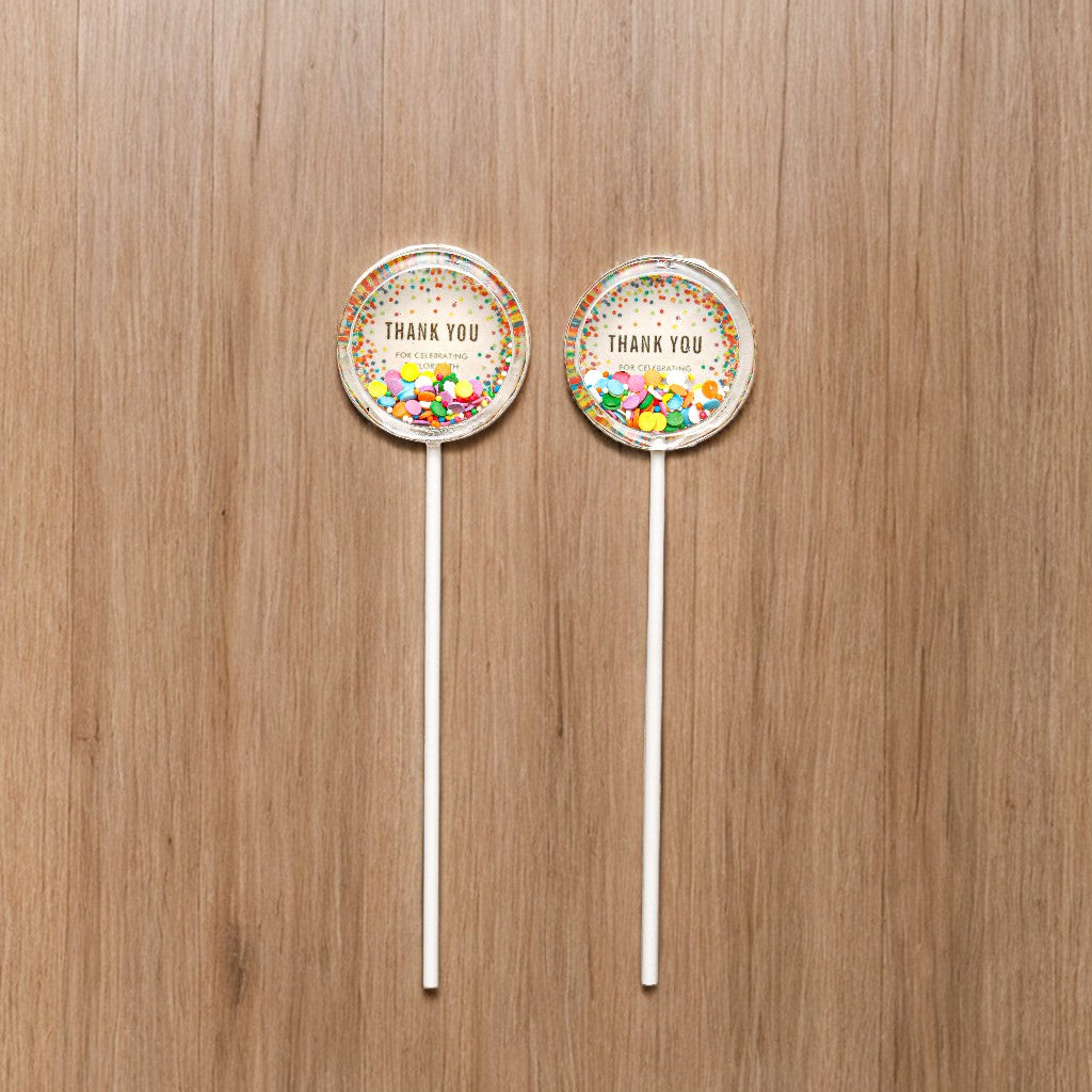 Clear Shaker Lollipops with Confetti Sprinkles – Perfect Thank You Gifts and Party Favors