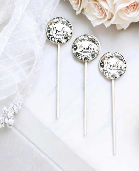 Bridal Party Lollipops, Bride Squad Favors, Bride Squad Gifts, Bachelorette Gifts