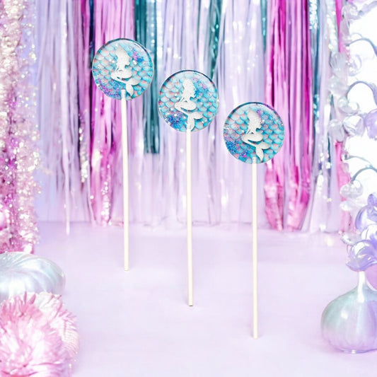 Mermaid Lollipops, Enchanting Mermaid Lollipops, Mermaid Birthday Favors