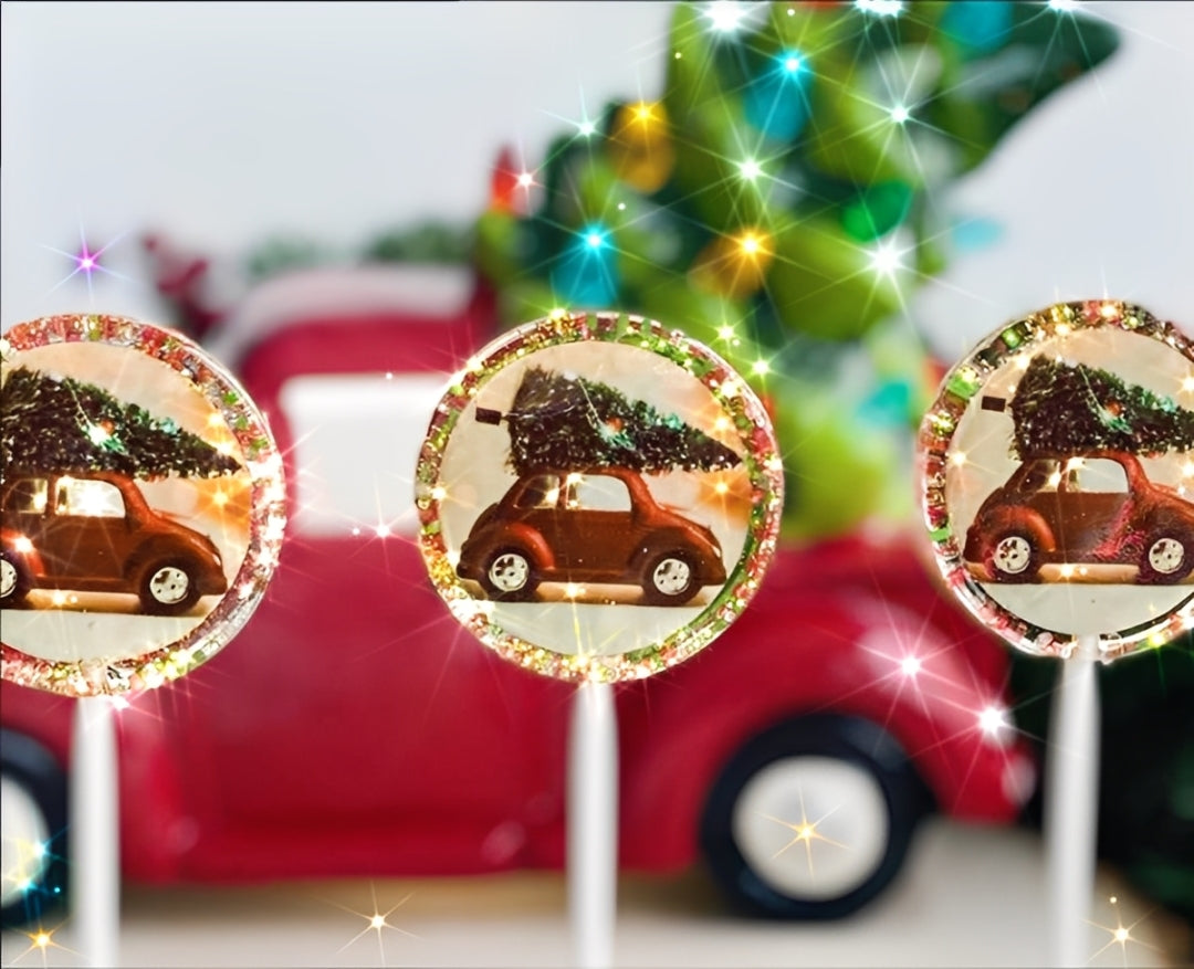 Christmas Lollipops – Vintage Christmas Truck with Tree