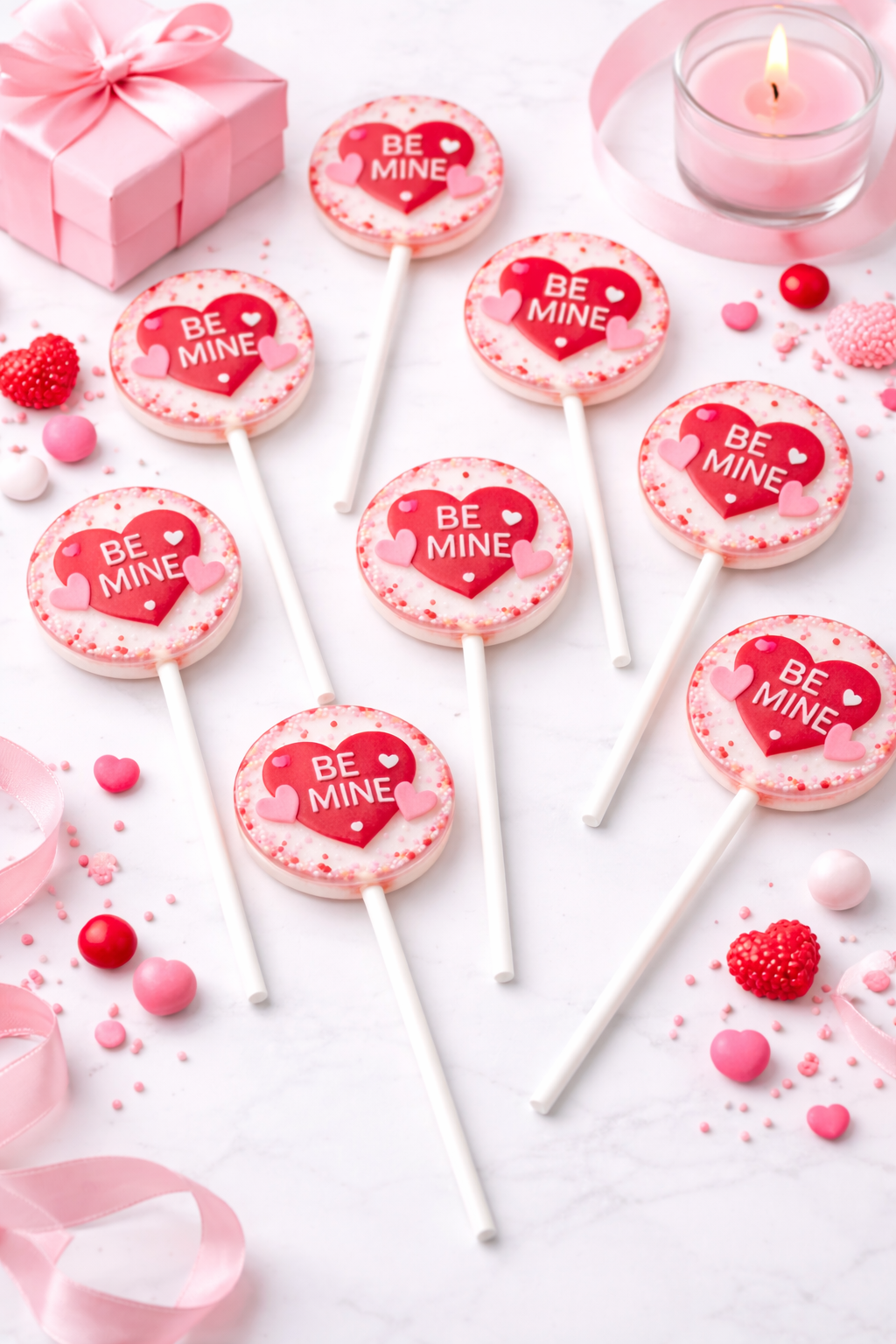 Be Mine Heart Lollipops