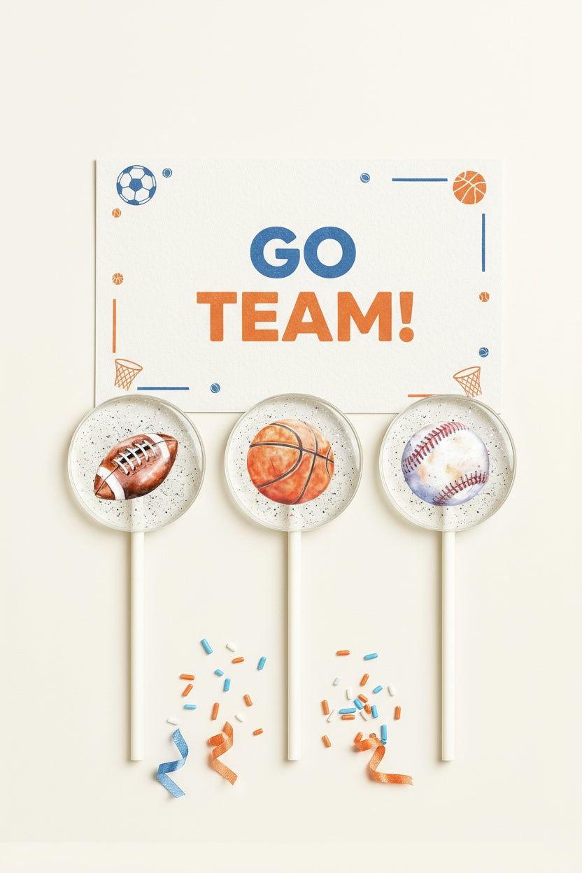 Sports Lollipops – Team, Tournament Gifts – Game Day Lollipops