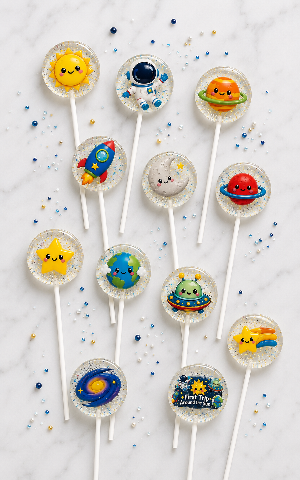 First Trip Around the Sun Lollipops | Space 1st Birthday Party Favors