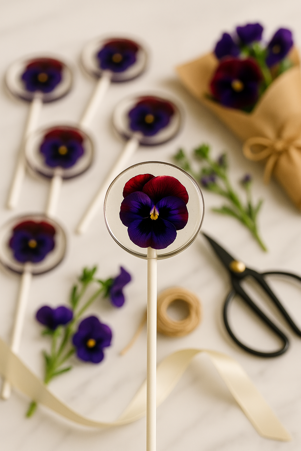 Pansy Lollipops for Florists and Event Planners