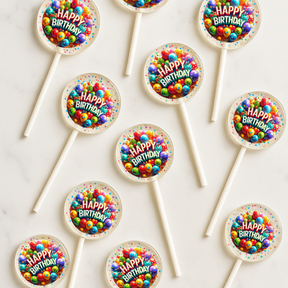 Birthday Party Lollipops – Colorful Confetti Birthday Pops for Retail and Events