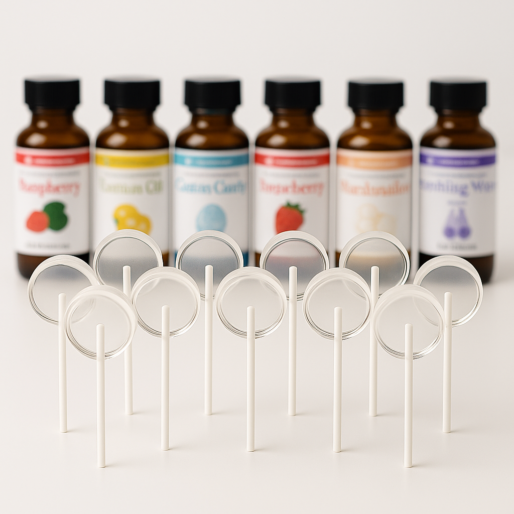 Lollipop Sampler Box  Crystal Clear Flavor Collection (1”, 4” stick)