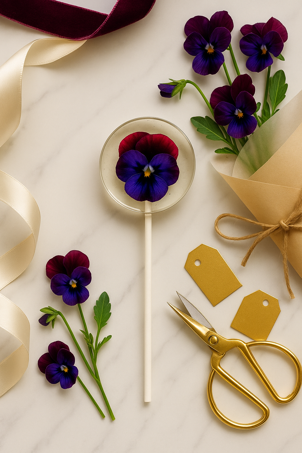 Pansy Lollipops for Florists and Event Planners
